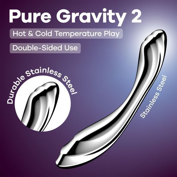 Satisfyer Pure Gravity 2 metal dildo, double sided, can be heated and cooled, very heavy