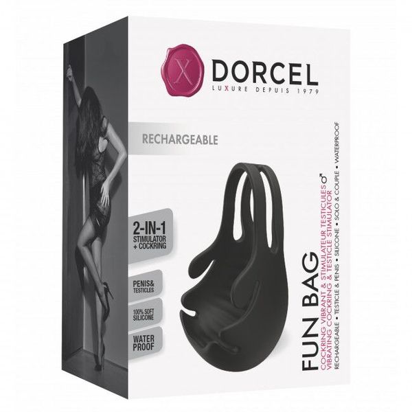 Ерекційне кільце з вібрацією і стимуляцією мошонки Dorcel FUN BAG, перезаряджуване SO4870 SafeYourLove