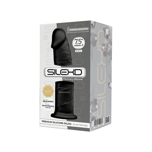 Фалоімітатор SilexD Henry Black (MODEL 2 size 7.5in), двошаровий, силікон + Silexpan, діаметр 4,8 см SO5025 SafeYourLove