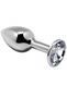 Alive metal anal plug with white stone