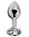 Alive metal anal plug with white stone