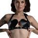 Bra Hearts made of genuine leather Feral Feelings - Hearts Bra, color Black