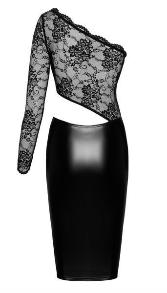 Dress Noir Handmade F339 Assymetrical dress, size L