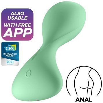 Зелена анальна смарт-пробка з вібрацією Satisfyer Trendsetter
