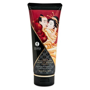 Jadalny krem ​​do masażu Shunga Kissable Massage Cream – Musujące wino truskawkowe (200 ml)