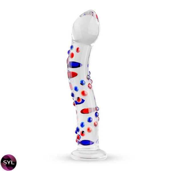 Скляний ділдо з вигинами і малюнком Gildo Glass Dildo No. 3 SO4414 SafeYourLove