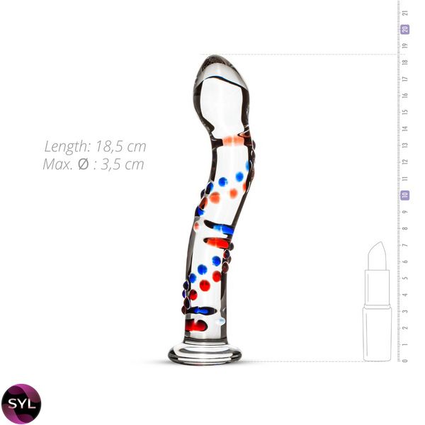 Скляний ділдо з вигинами і малюнком Gildo Glass Dildo No. 3 SO4414 SafeYourLove