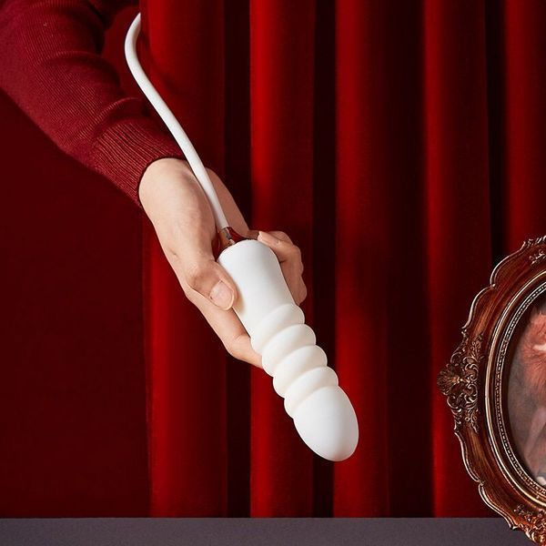 Білий пульсатор з вакуумним стимулятором Kistoy Cathy на гнучкому з'єднанні SO6037 SafeYourLove