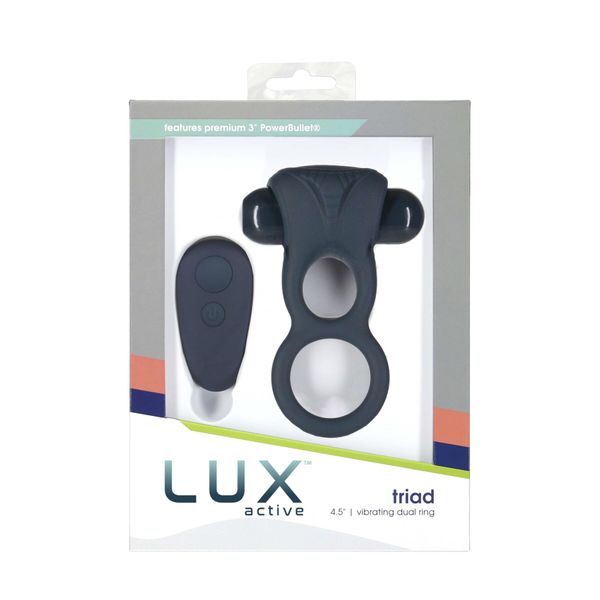 Подвійне ерекційне кільце з вібрацією Lux Active-Triad - Vibrating Dual Cock Ring, пульт ДК SO5575 SafeYourLove