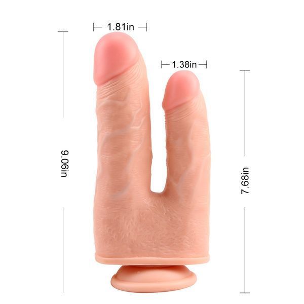 Podw&oacute;jny dildo z moszną Chisa Ballsy Super Cock Bromeo # 02 na przyssawce, ciało