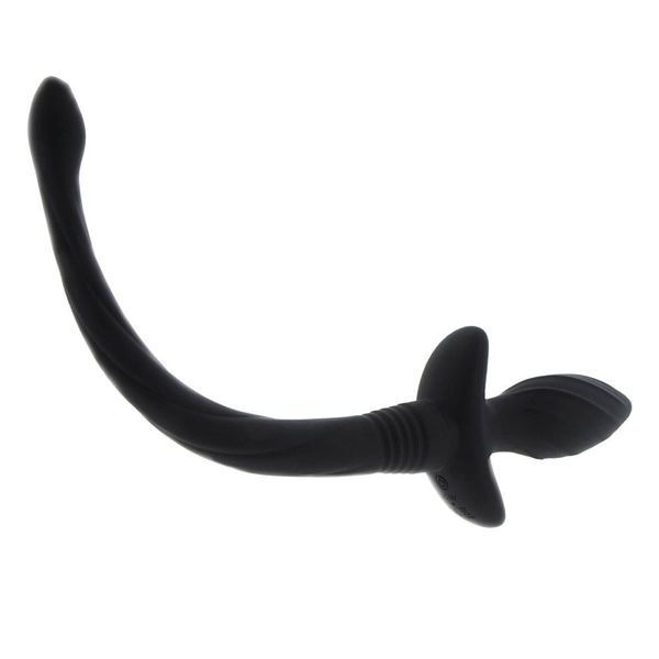 Korek analny Tail z wibracją Taboom Puppy Wiggle Tail, z pilotem, silikonowy, czarny