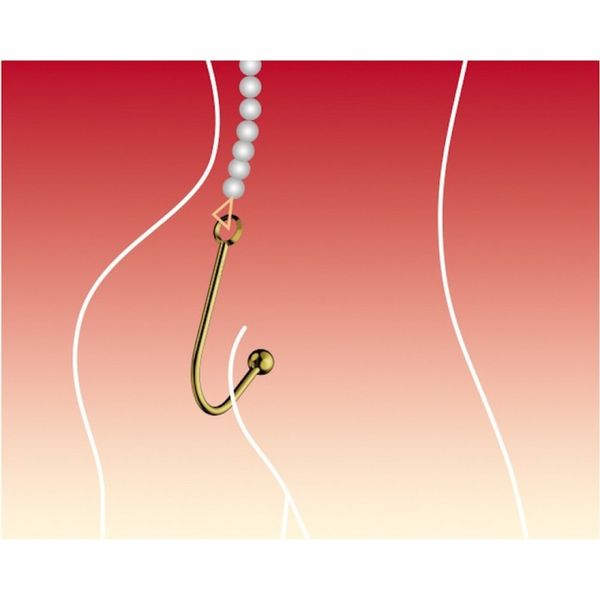 Вагінальний / анальний гак UPKO Hook золотистий, з кулькою на кінці та кільцем для фіксації U64057 SafeYourLove