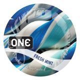 Ароматизированный презерватив ONE FlavorWaves Fresh Mint, 1 шт, ярко-синий, запах мяты SX0752 фото Safeyourlove