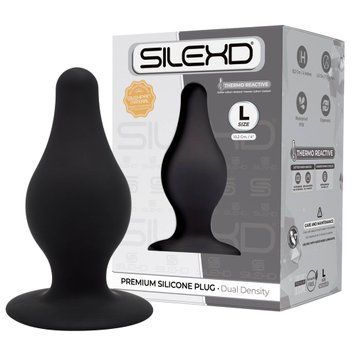 Анальна пробка термореактивна Silexd Plug Model 2 конічної форми, чорна, L SL230894 SafeYourLove