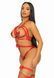 Leg Avenue Studded O-ring harness teddy Red, eco-leather, size M