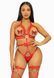 Leg Avenue Studded O-ring harness teddy Red, eco-leather, size M