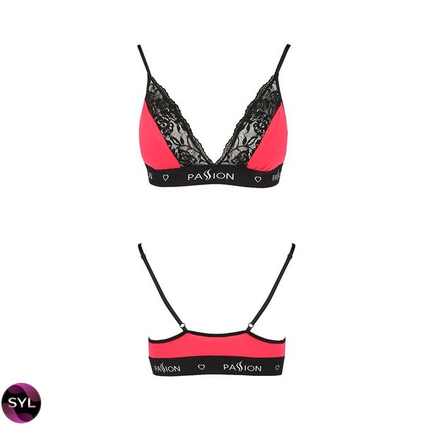 Еластичний топ з мереживом Passion TOP red-black SO4185 SafeYourLove