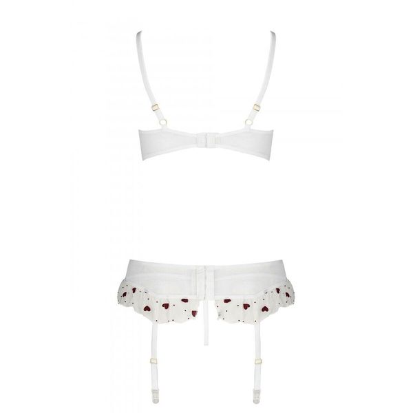 Сексуальний комплект з поясом для панчіх LOVELIA SET white L/XL - Passion SO4780 SafeYourLove