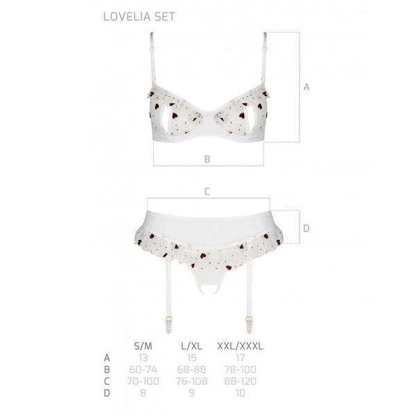 Сексуальний комплект з поясом для панчіх LOVELIA SET white L/XL - Passion SO4780 SafeYourLove