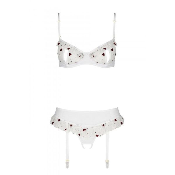 Сексуальний комплект з поясом для панчіх LOVELIA SET white L/XL - Passion SO4780 SafeYourLove