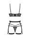 Комплект Obsessive Blomentis 3-pcs set, XS/S, мягкий лиф, стринги со стрепами, пояс с гартерами SX1033 фото 4
