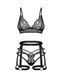 Комплект Obsessive Blomentis 3-pcs set, XS/S, мягкий лиф, стринги со стрепами, пояс с гартерами SX1033 фото 3