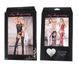 Transparent jumpsuit Star Night Foxy Suspender Style with imitation stockings, Black