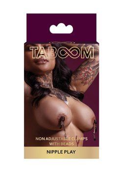 Зажимы-прищепки на соски Taboom Clamps Beads, нерегулируемые, с подвесками TB17273 фото