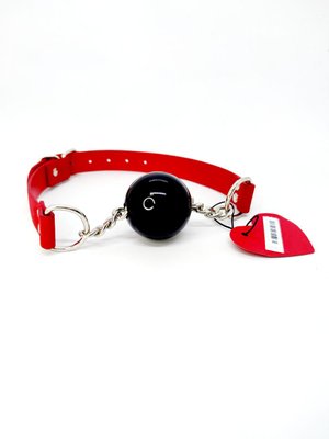 Силиконовый кляп с цепочкой DS Fetish, M, красный/черный Sm-W3319 фото