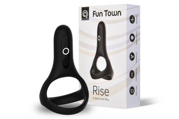 Подвійне ерекційне кільце Fun Town Rise Black, керування зі смартфона SO5747 SafeYourLove