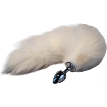 Анальная пробка лисий хвост DS Fetish Anal plug fox tail white 271101206 фото