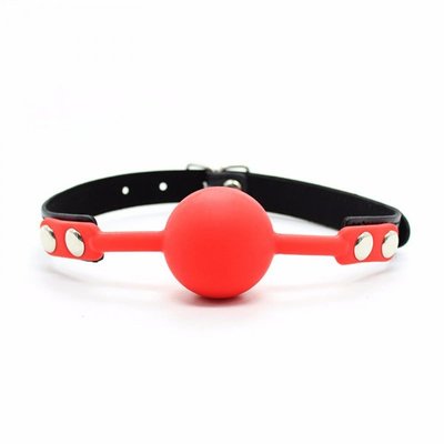 Кляп силиконовый, красный шарик, черные ремешки, диаметр 4 см 223202012 фото