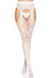 Leg Avenue Heart net suspender hose, White, One size