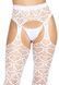 Leg Avenue Heart net suspender hose, White, One size
