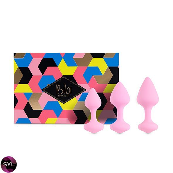 Набір силіконових анальних пробок FeelzToys - Bibi Butt Plug Set 3 pcs Pink SO4576 SafeYourLove