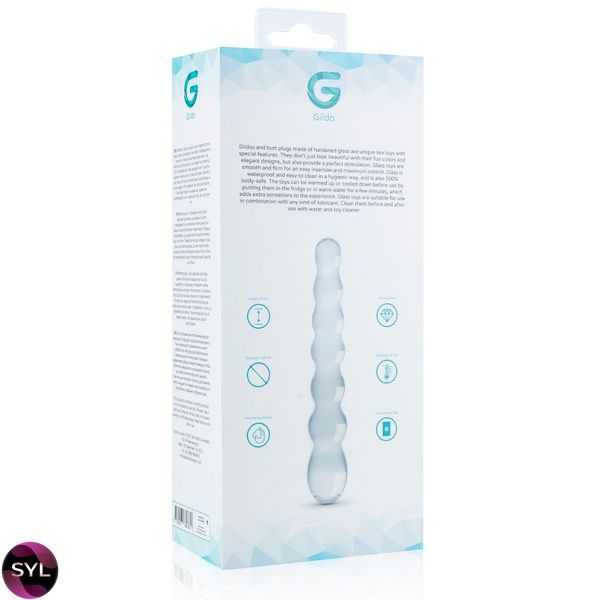 Скляний ділдо у вигляді намистин Gildo Glass Dildo No. 19 SO4419 SafeYourLove