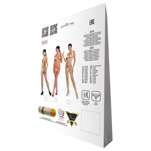Бодістокінг у дуже велику сітку Passion BS091, з доступом, колір Black SO6391 SafeYourLove