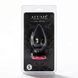 Anal plug ALUME, S, silicone black with red rose, 8 x 2.8 cm