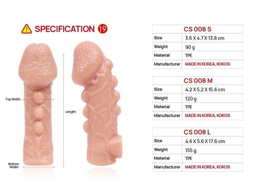 Насадка на член Kokos Cock Sleeve CS 008 SX1465 фото