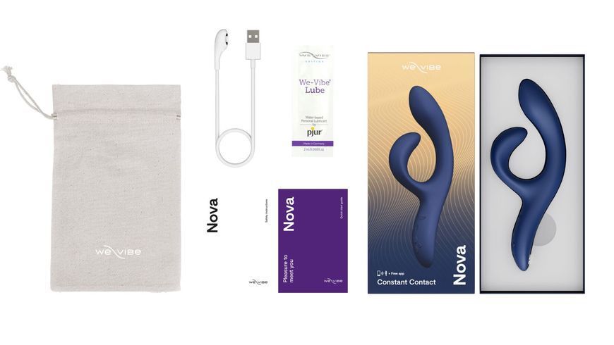 Inteligentny wibrator w kształcie kr&oacute;liczka We-Vibe Nova Midnight, ergonomiczny, regulowany kąt nachylenia korpusu
