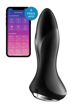 Satisfyer Rotator Plug 1 Connect App Smart Anal Plug z wibracjami i koralikami, czarny