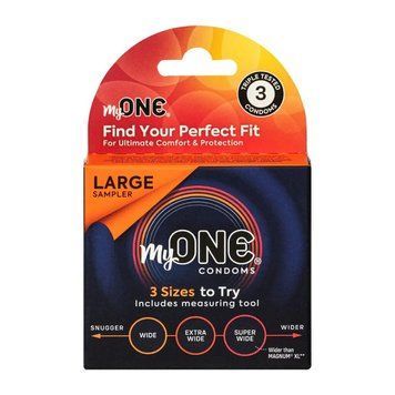 Prezerwatywy MyONE Large Sampler 3 szt., pudełko kartonowe
