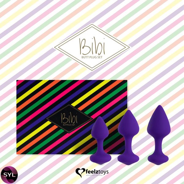 Набор силиконовых анальных пробок FeelzToys - Bibi Butt Plug Set 3 pcs Purple SO5064 фото