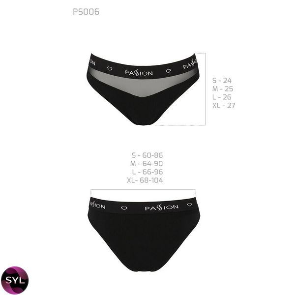 Трусики з прозорою вставкою Passion PS006 PANTIES black, SO4233 SafeYourLove