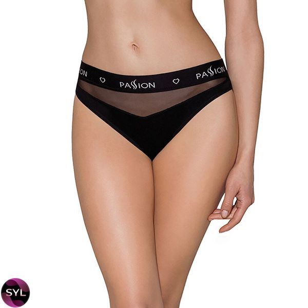 Трусики з прозорою вставкою Passion PS006 PANTIES black, SO4233 SafeYourLove