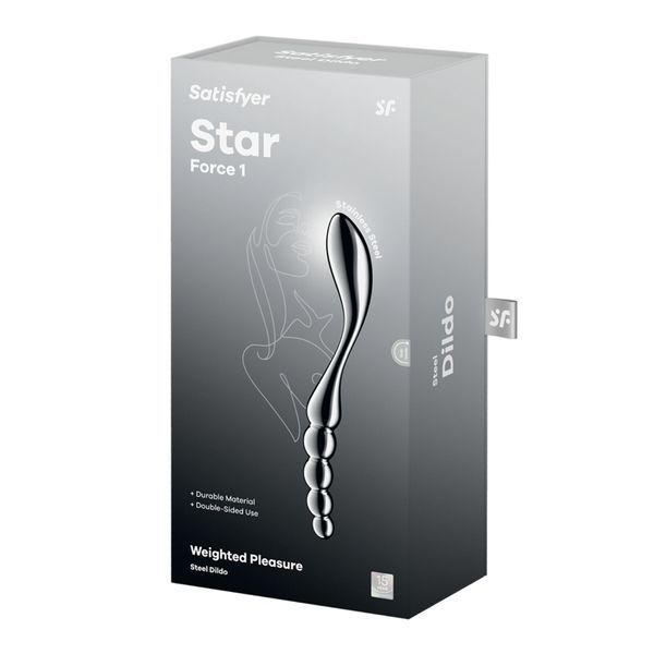 Metalowy dildo Satisfyer Star Force 1, dwustronny, można podgrzewać i chłodzić