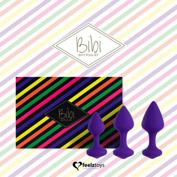 Набір силіконових анальних пробок FeelzToys - Bibi Butt Plug Set 3 pcs Purple SO5064 SafeYourLove