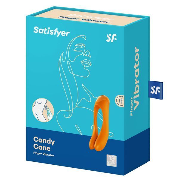 Помаранчевий вібратор на палець Satisfyer Candy Cane
