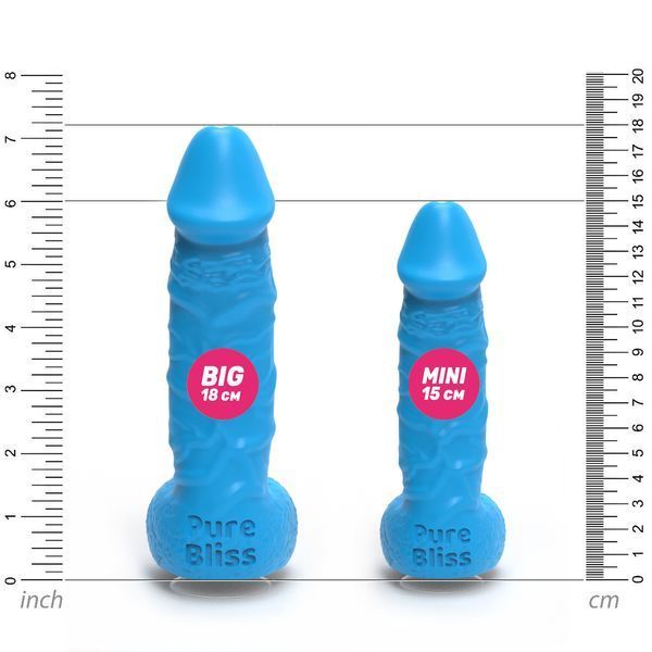 Мило член на присосці Pure Bliss BIG блакитне, 18 см