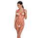 Bodystocking z bardzo dużej siateczki Passion BS091, z dostępem, kolor Red